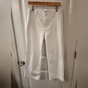 PAIGE White High Rise Wide Leg / Straight Jeans Size 28